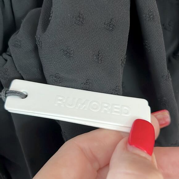 NWT $148 REVOLVE RUMORED senorita mini dress black M embroidered hearts - Picture 9 of 12